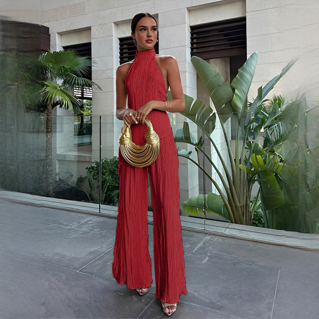 Elvissa - Stylish set with top and wide pants