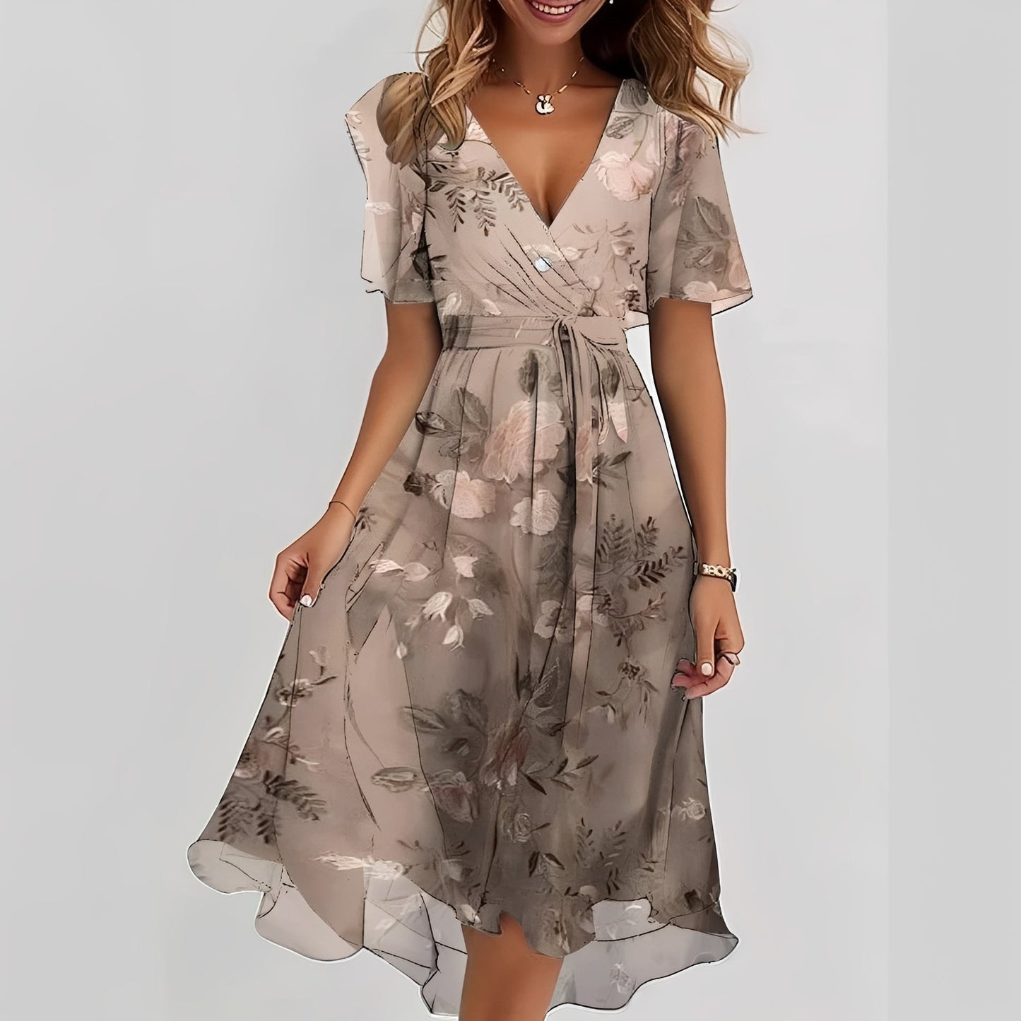 Emelia - Floral Chiffon Dress