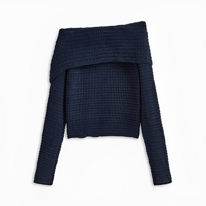 Ginalyn - Asymmetrical Off Shoulder Sweater
