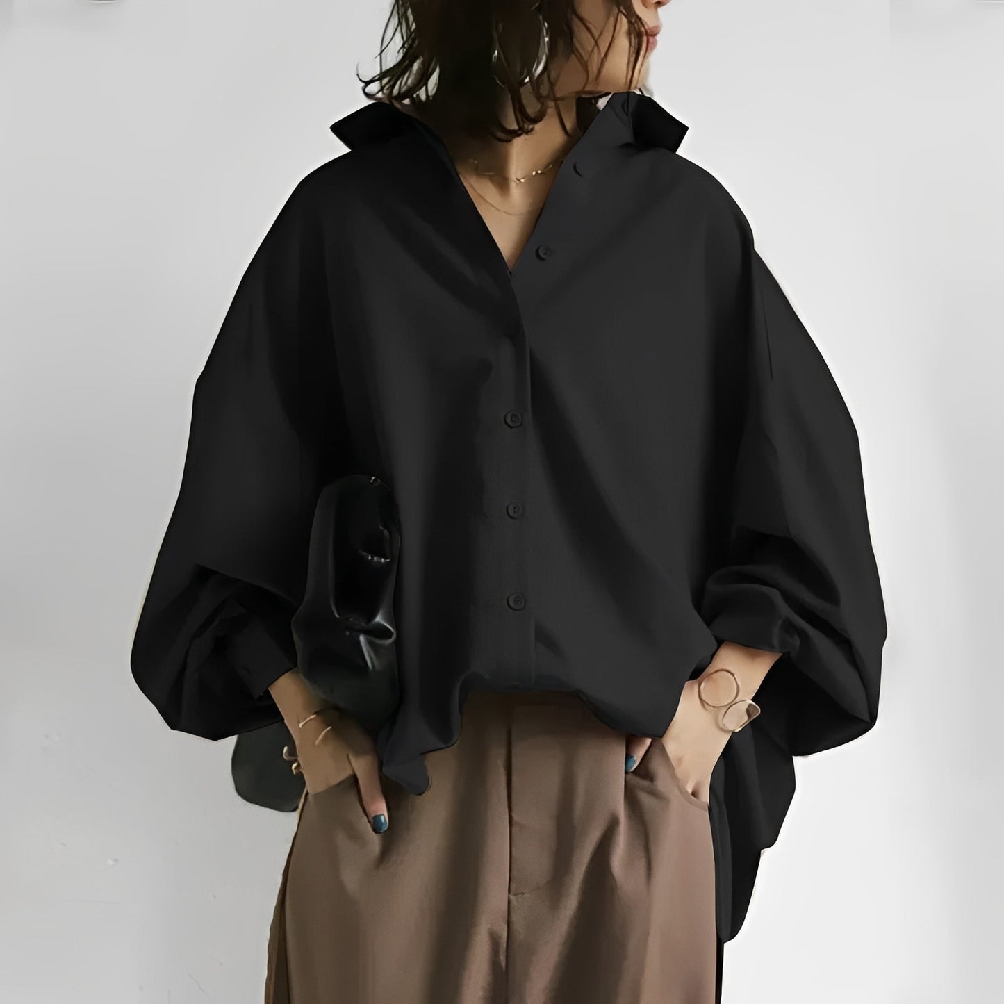 Brittney - Loose Fitting Oversized Blouse
