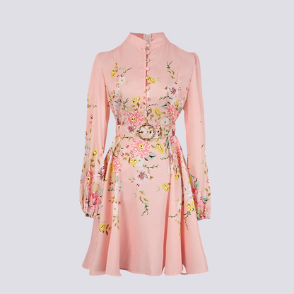 Saskia - Stylish button-front women's mini dress