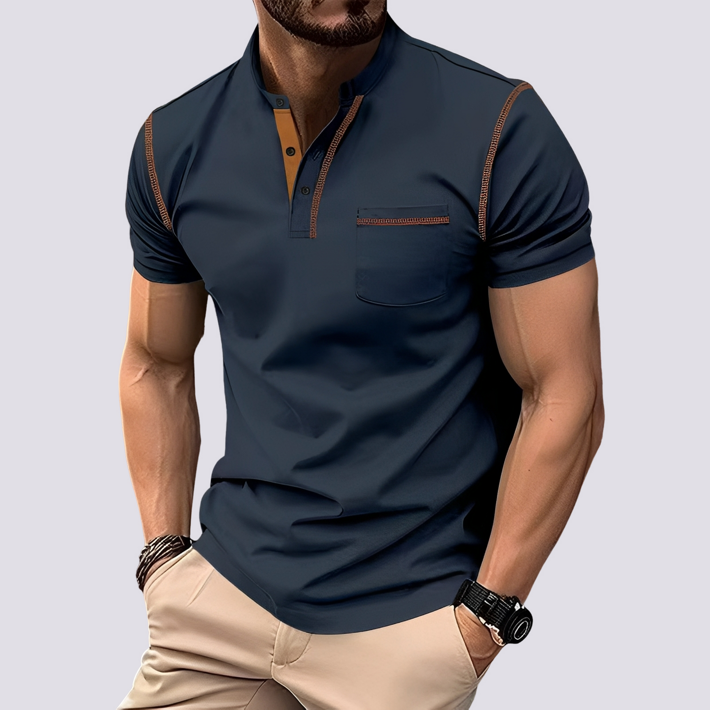 Stefan - Men's fashionable, breathable polo shirt