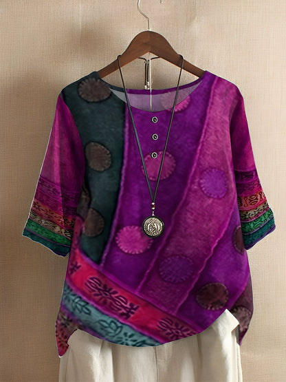 Hennie - Women's loose-fit shirt with print