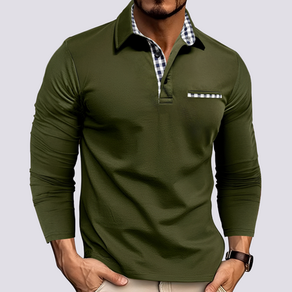Mark – Men's polo shirt – Relaxed long-sleeve shirt