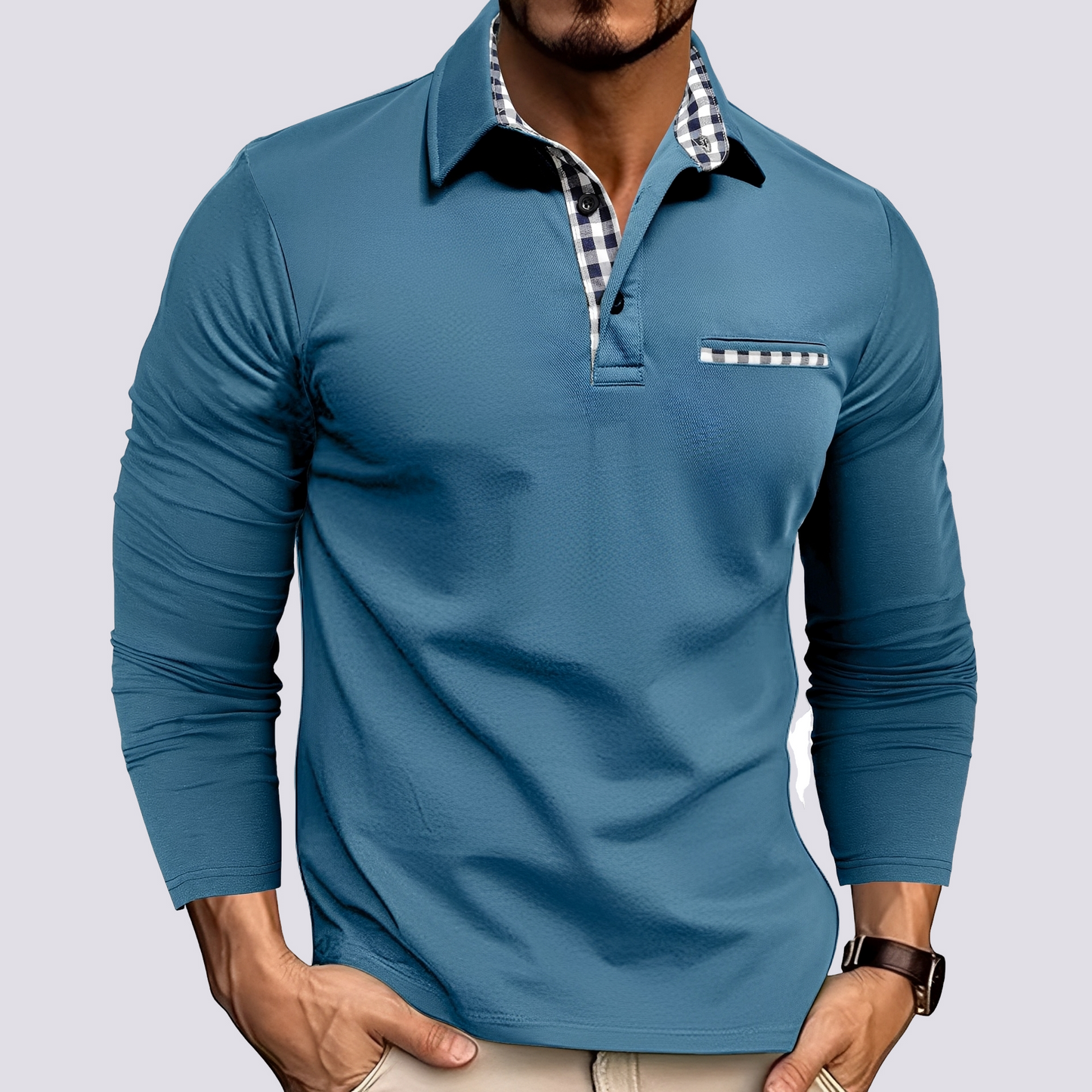 Mark – Men's polo shirt – Relaxed long-sleeve shirt