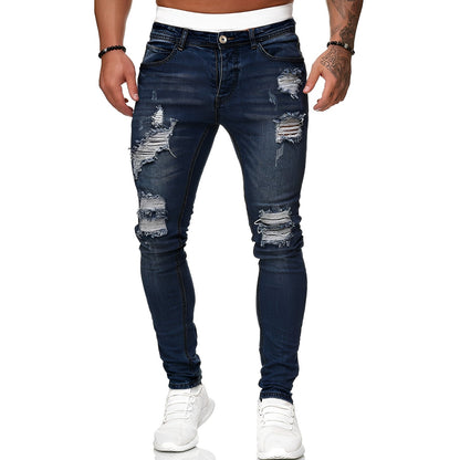 Annie - Men's trendy distressed slim-fit jeans