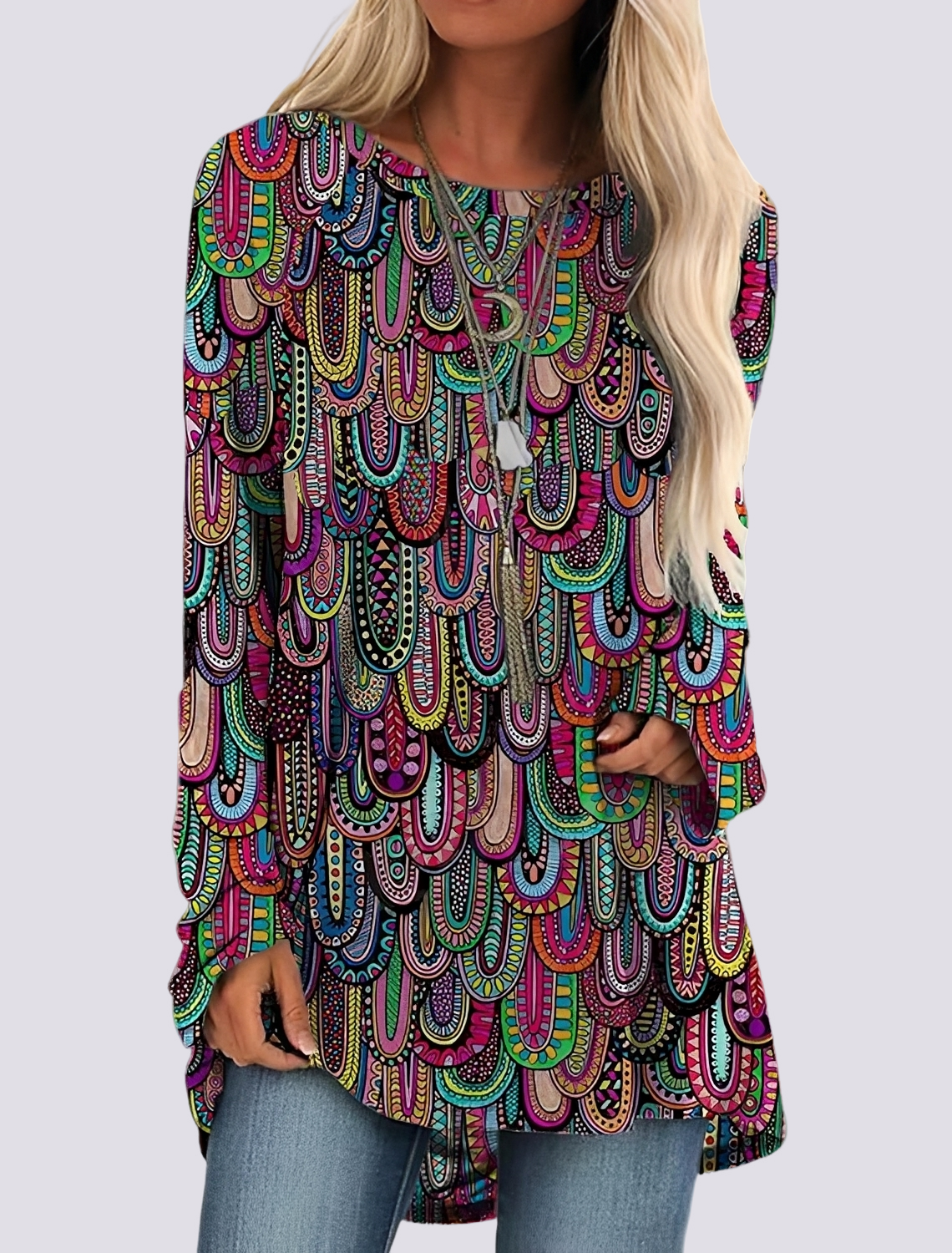 Monica - Chic Ethnic Shirt Dress