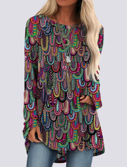 Monica - Chic Ethnic Shirt Dress