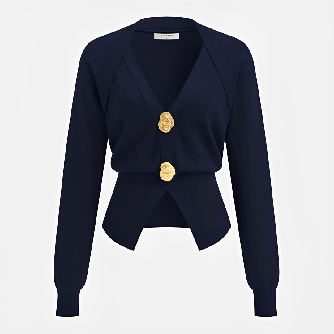 Kisha - Elegant V-Neck Cardigan