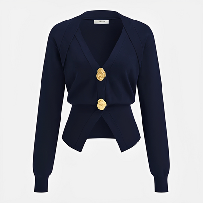 Kisha - Elegant V-Neck Cardigan
