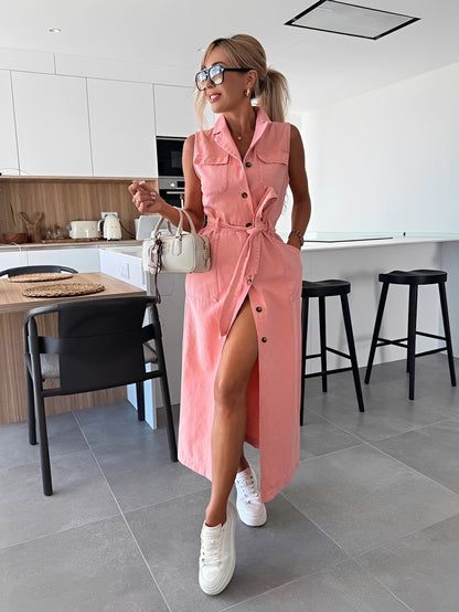 Steph - Stylish Denim Midi Dress