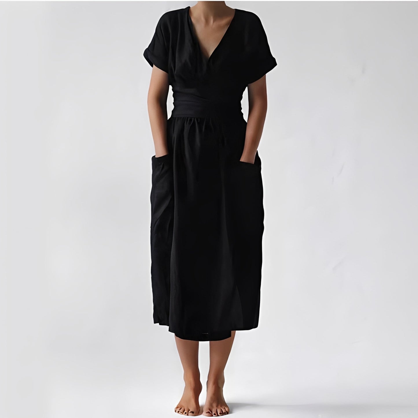 Sasha - Casual Pocket Wrap Dress