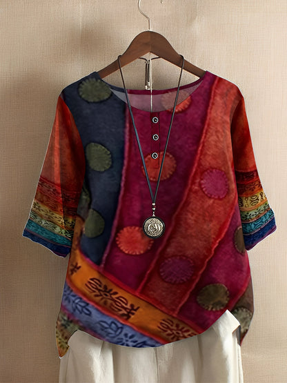 Hennie - Women's loose-fit shirt with print