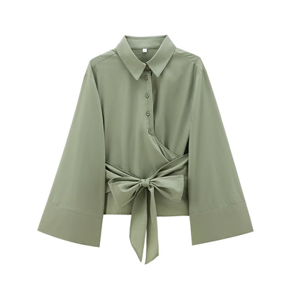 Shania - Stylish women's top with a relaxed fit and belt