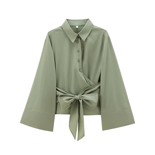 Shania - Stylish women's top with a relaxed fit and belt