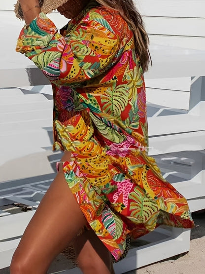 Montes - Floral Button-Up Shirt Dress