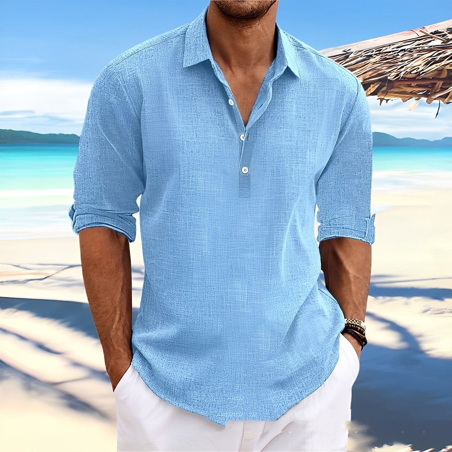Ricky – Men's long-sleeve shirt – ideal for comfy, warm days