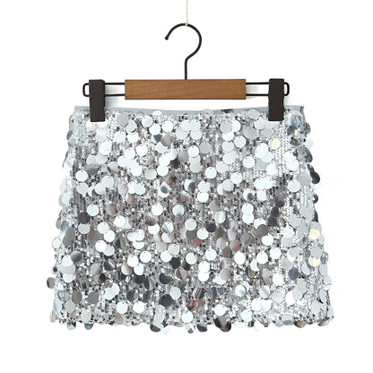 Abbey - Stylish Shiny Mini Skirt