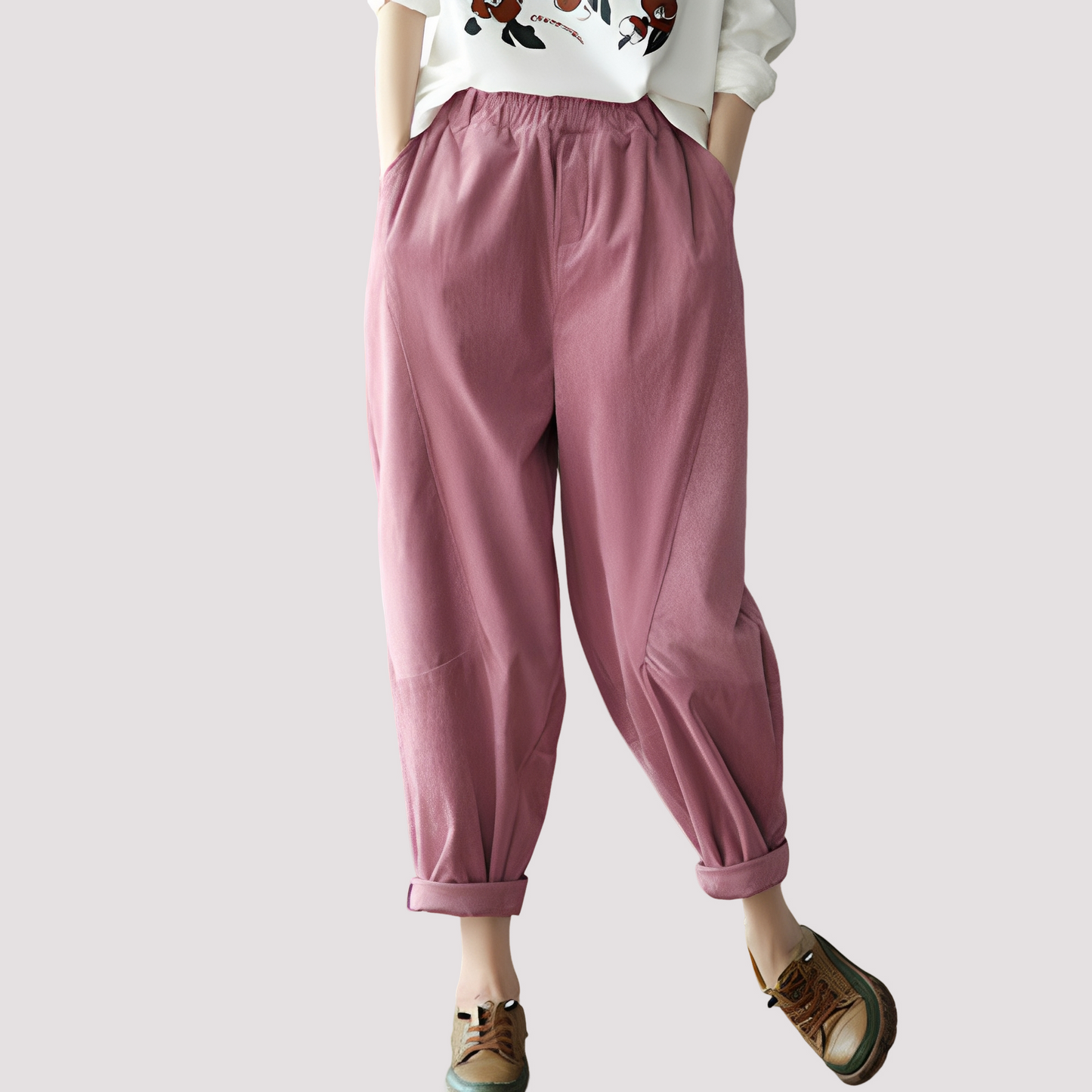 Stella - Women's casual harem pants with a stretchy waist