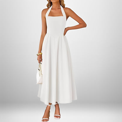 Joanna - Stylish Halter Neck Midi Dress