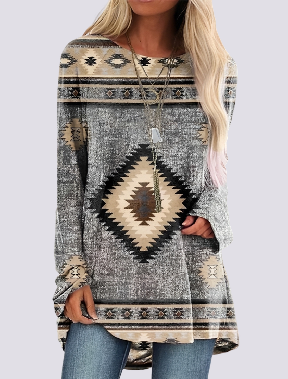 Monica - Chic Ethnic Shirt Dress
