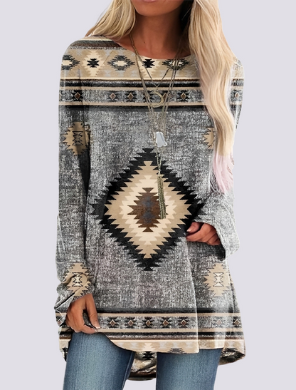 Monica - Chic Ethnic Shirt Dress