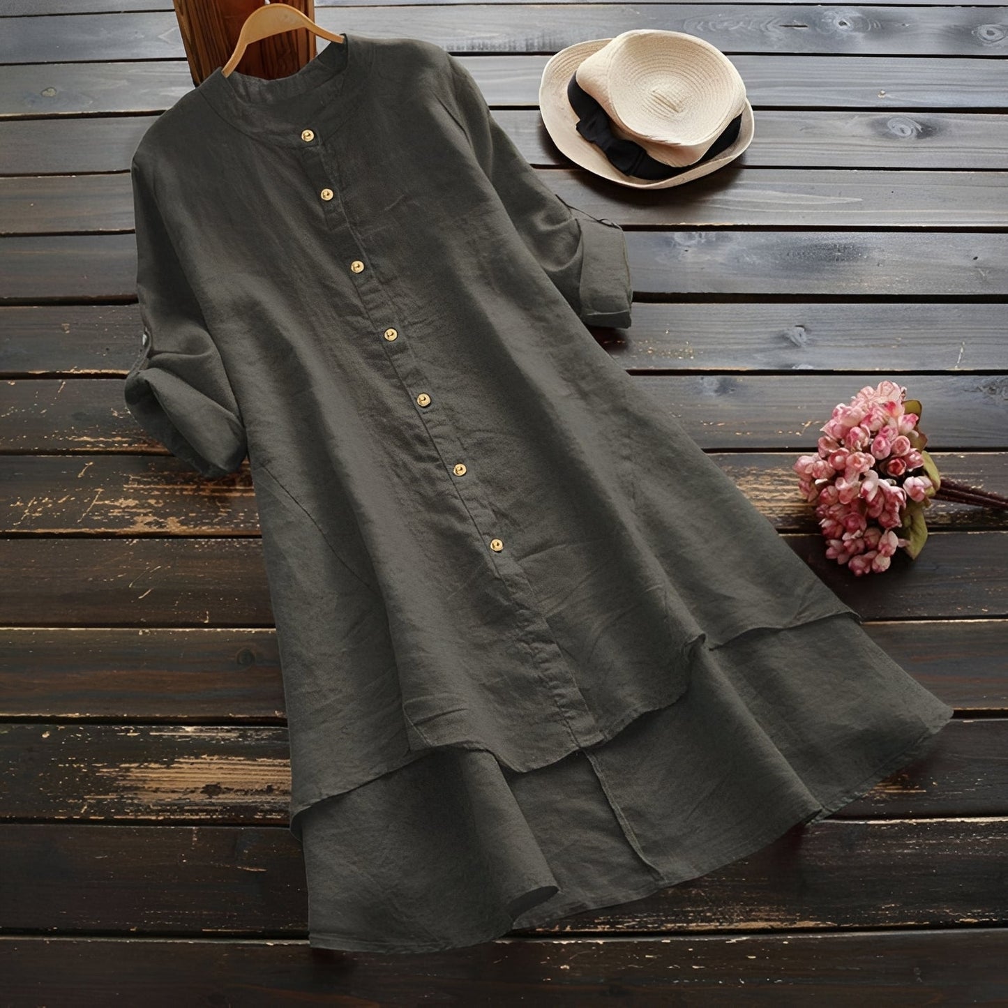 Mildred - Fashionable Dress with Buttons