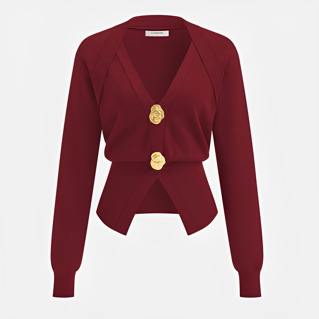 Kisha - Elegant V-Neck Cardigan