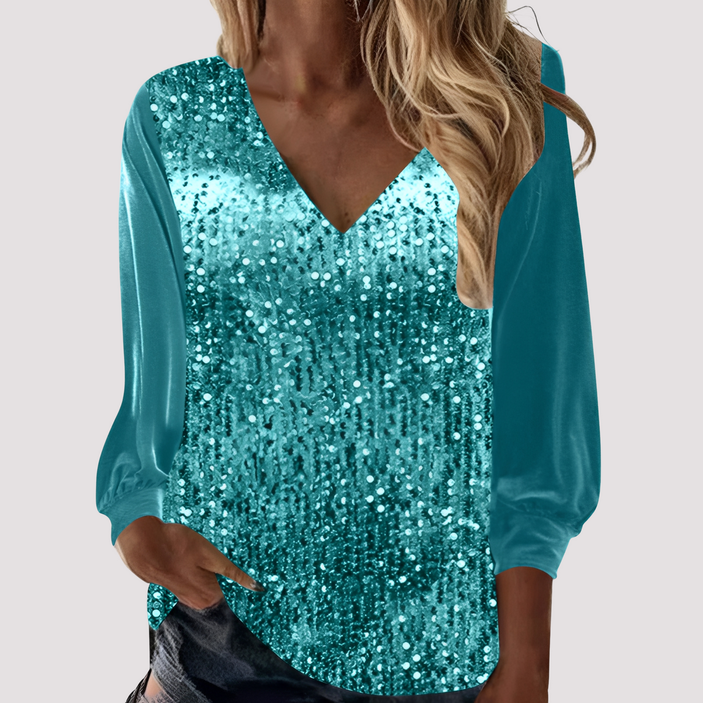 Hazel - Sparkly Long-Sleeve Top