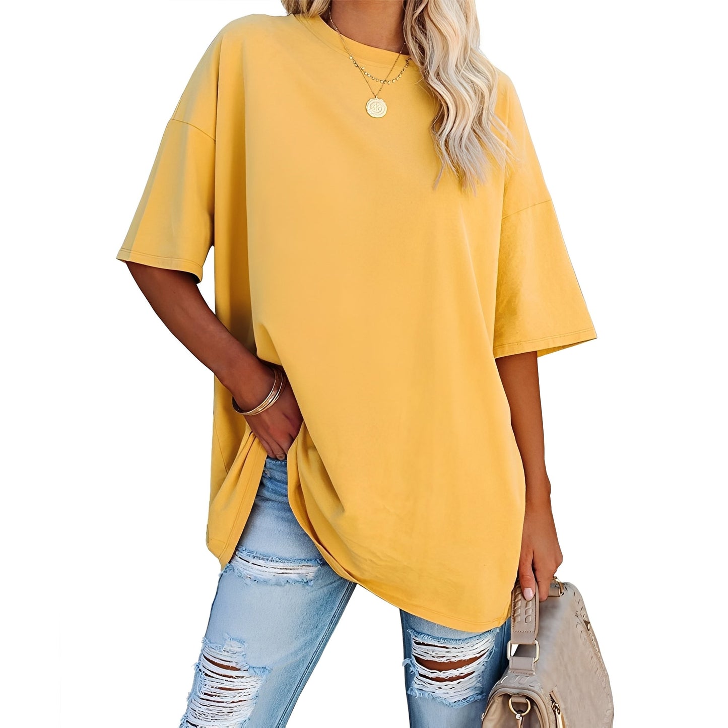 Alice - Loose Fit T-shirt with Dropped Shoulders