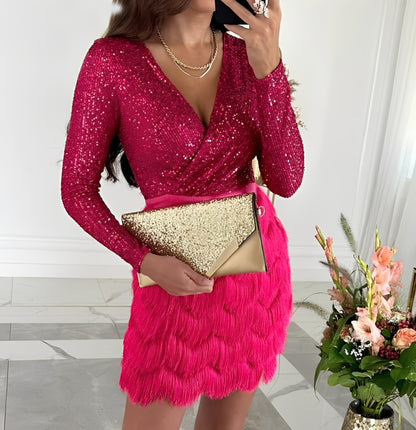 Isabelle - Trendy Glitter Mini Dress