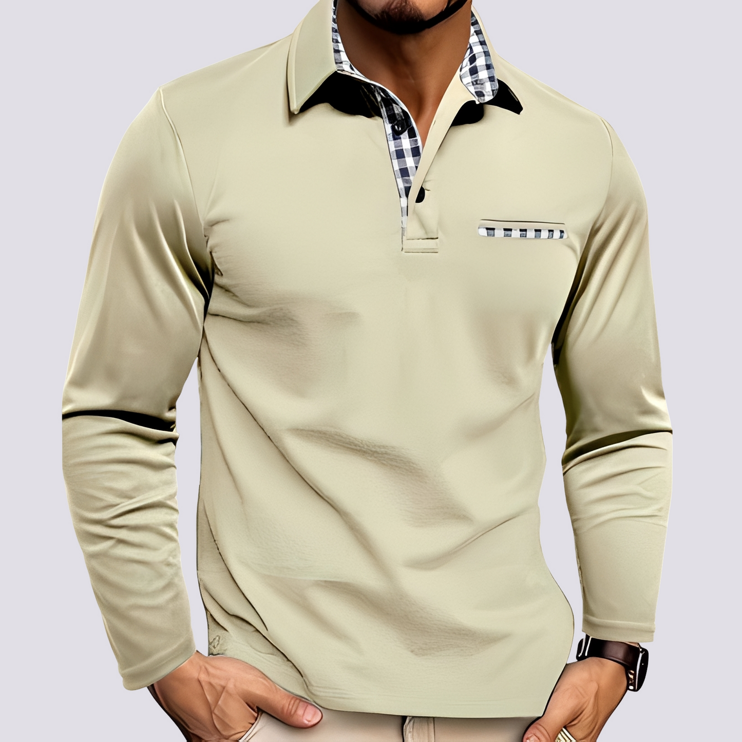 Mark – Men's polo shirt – Relaxed long-sleeve shirt