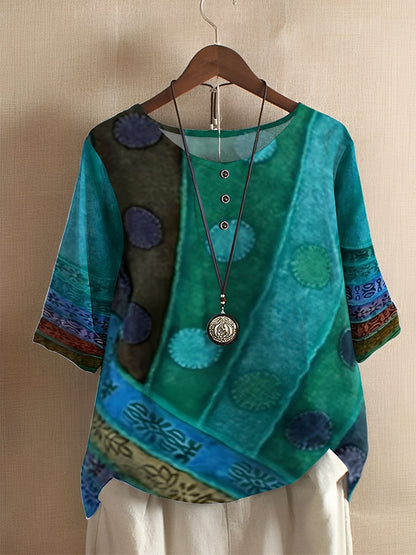 Hennie - Women's loose-fit shirt with print