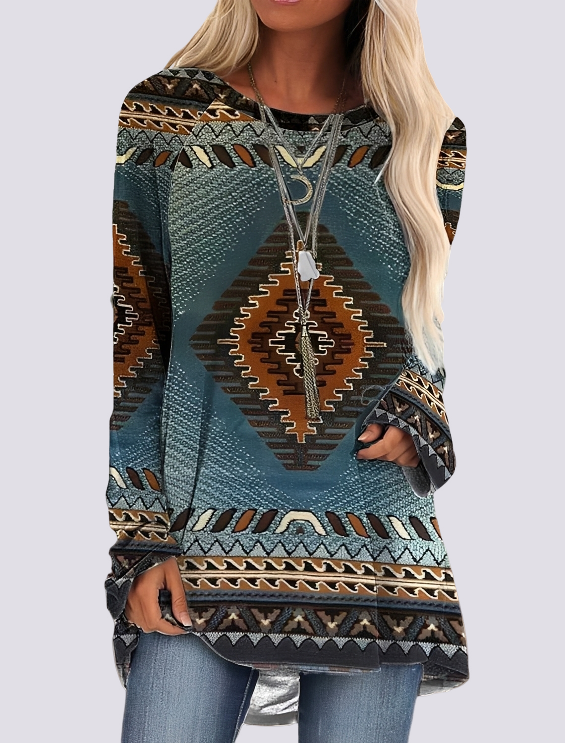 Monica - Chic Ethnic Shirt Dress
