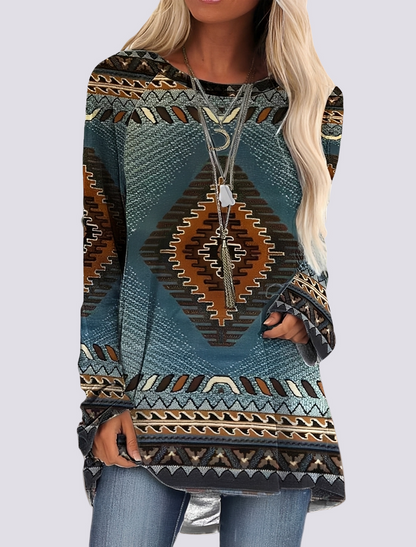Monica - Chic Ethnic Shirt Dress