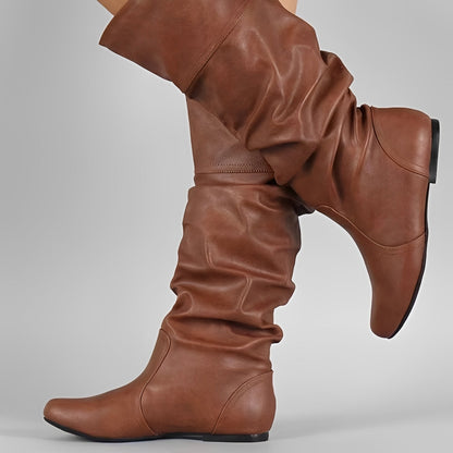 Lucia - Simple Slip-on Flat Boots