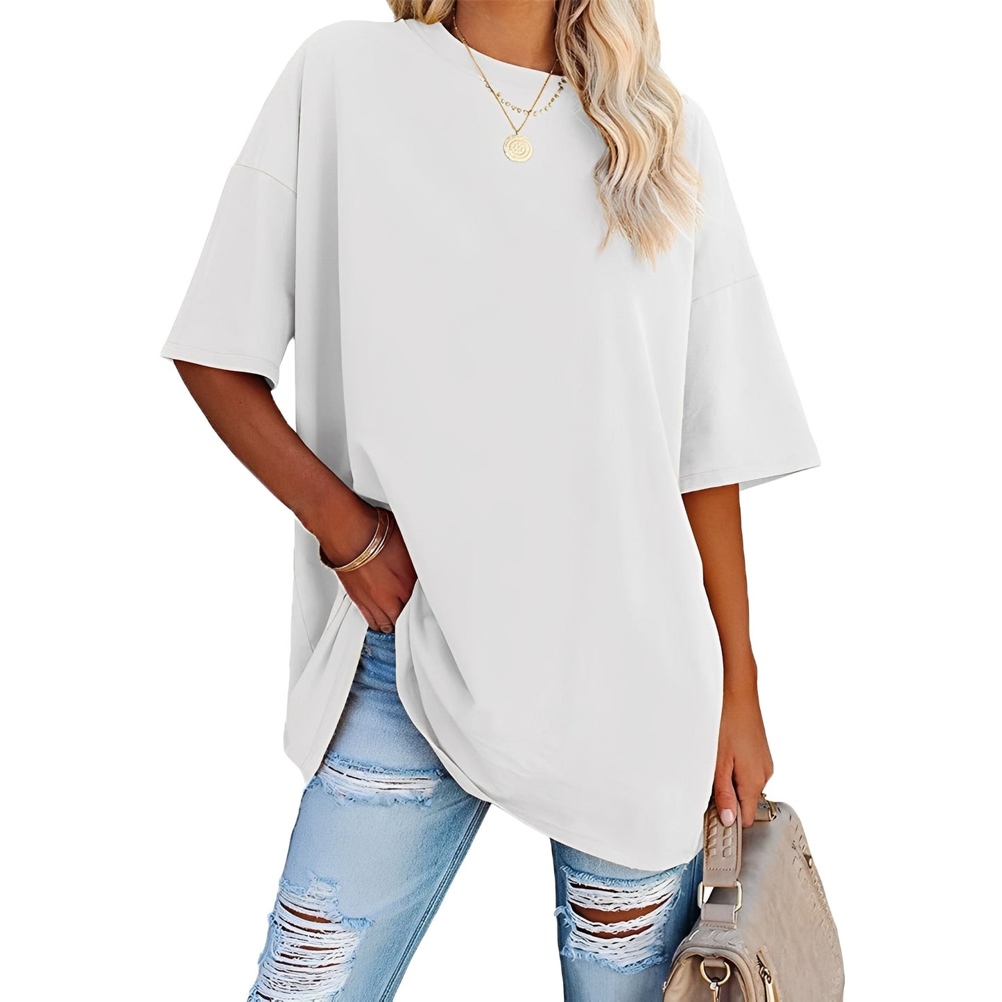 Alice - Loose Fit T-shirt with Dropped Shoulders