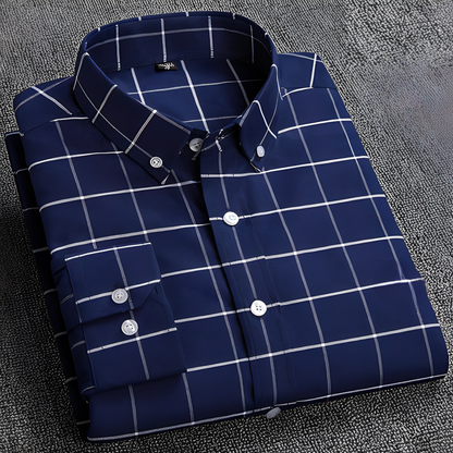 Jezriel - Men's long-sleeve checkered shirt with style