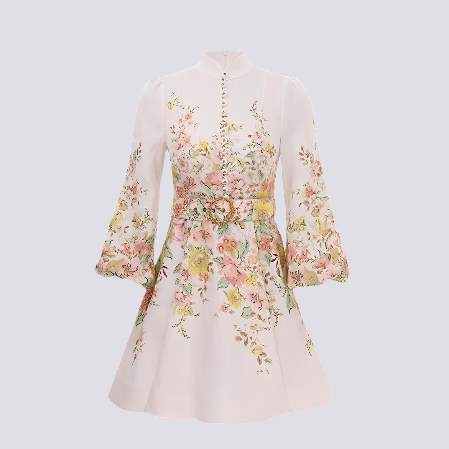 Saskia - Stylish button-front women's mini dress