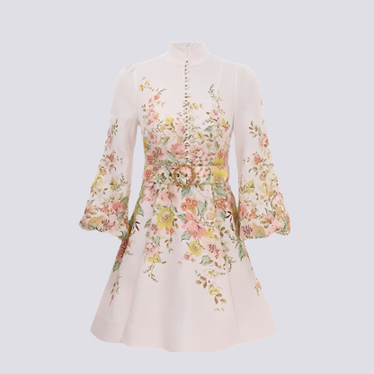 Saskia - Stylish button-front women's mini dress