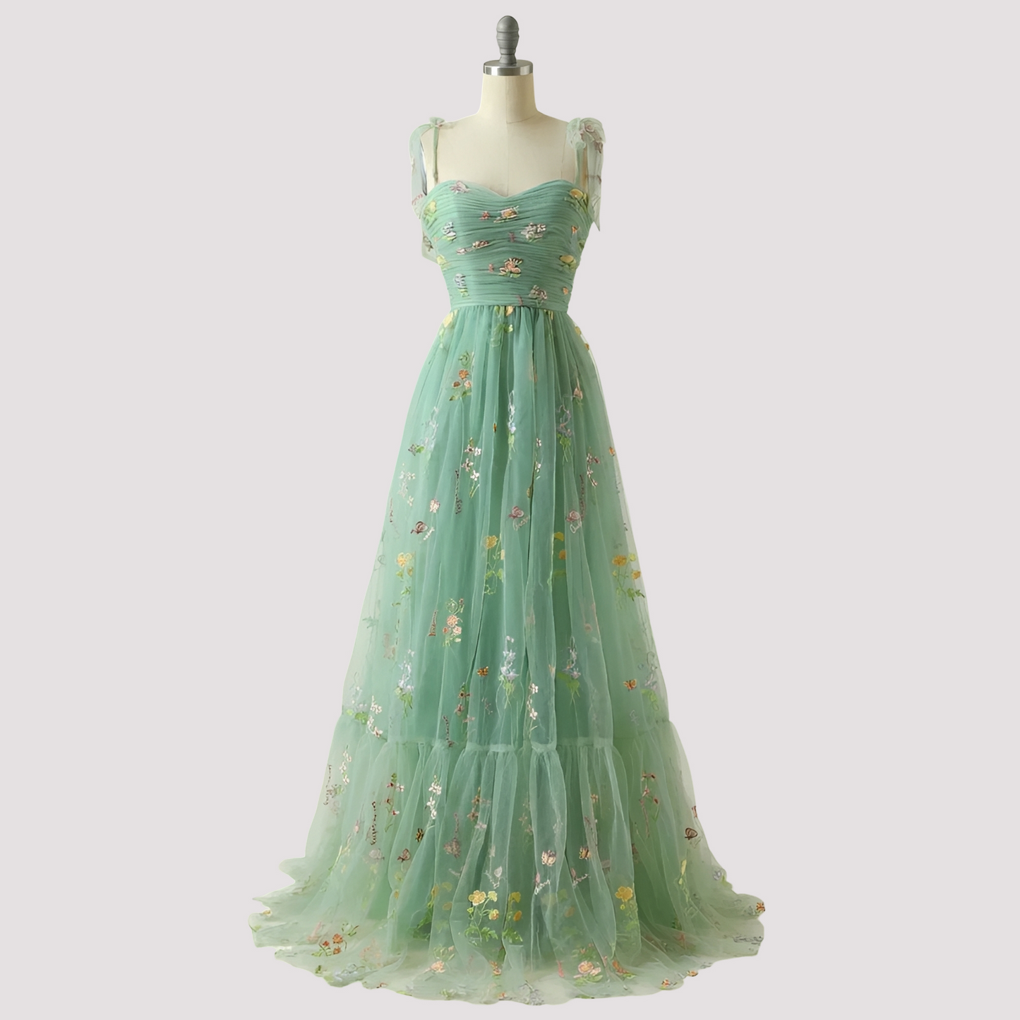 Livia - Sophisticated Ball Gown with Floral Embroidery