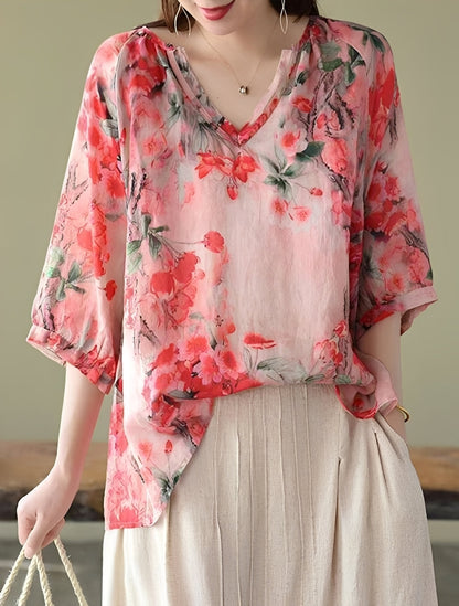 Nancy - Fashionable, relaxed patterned blouses for women