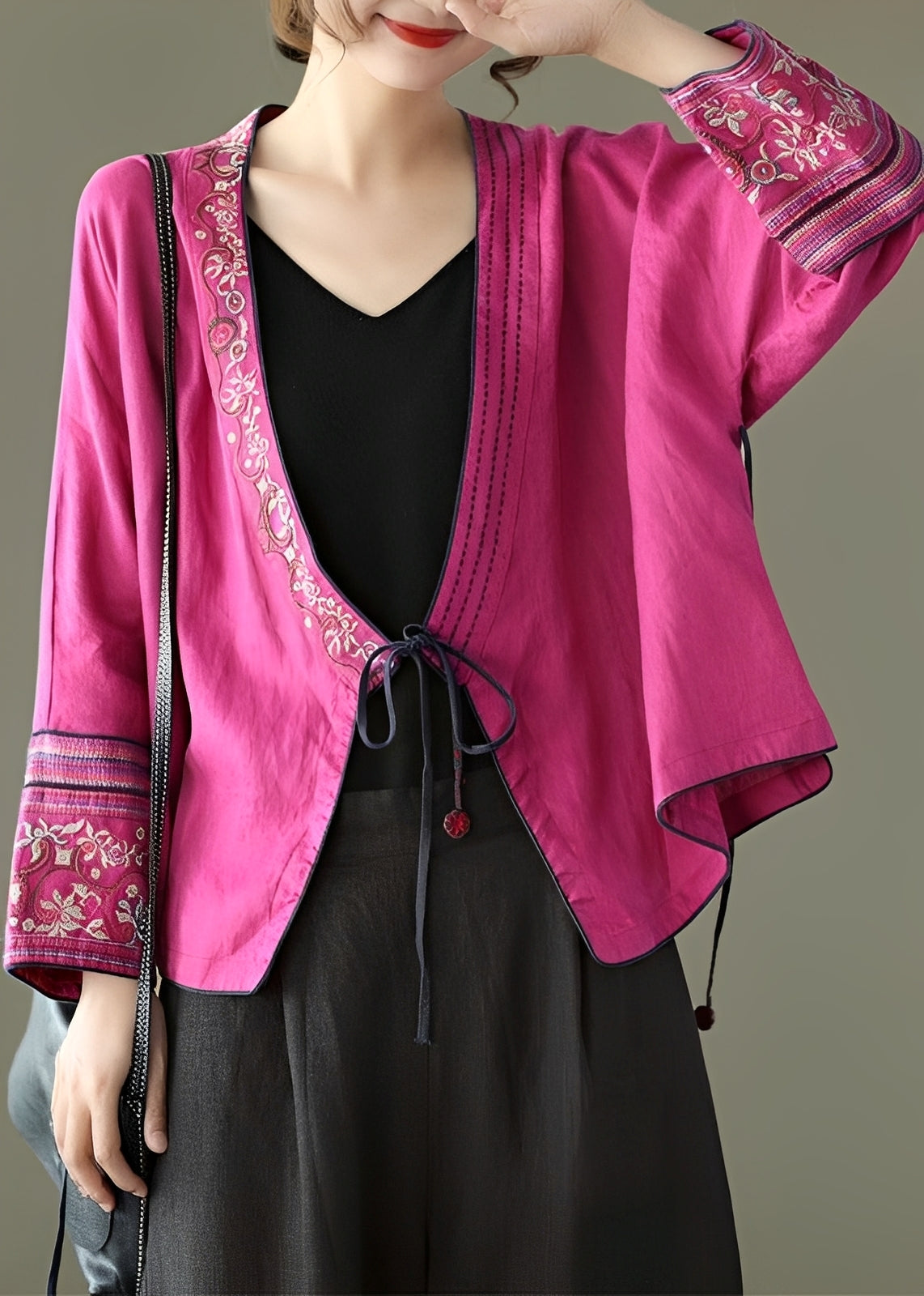 Nastia - Fashionable, relaxed blouse with embroidery for women