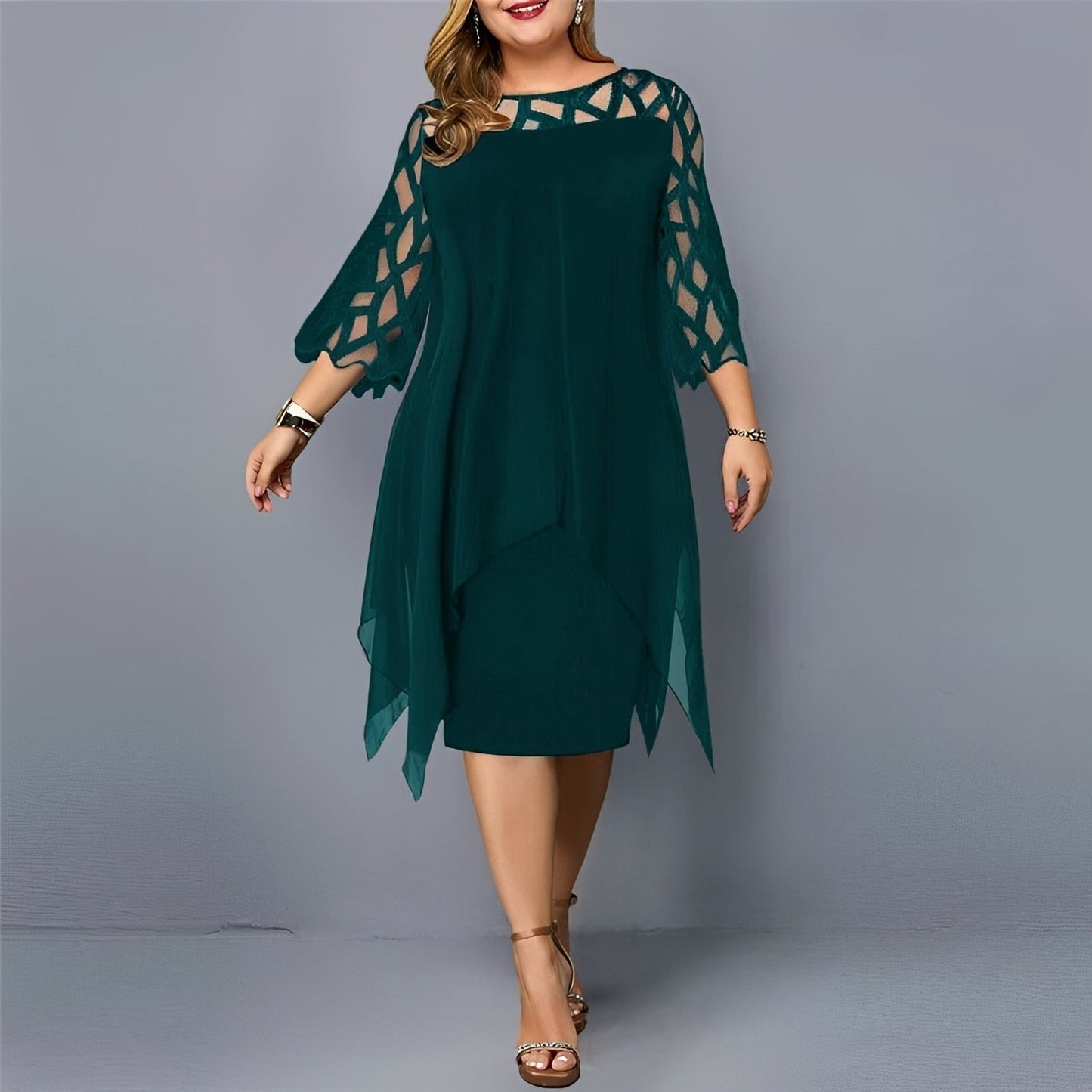 Eleanor - Stylish Chiffon Midi Dress