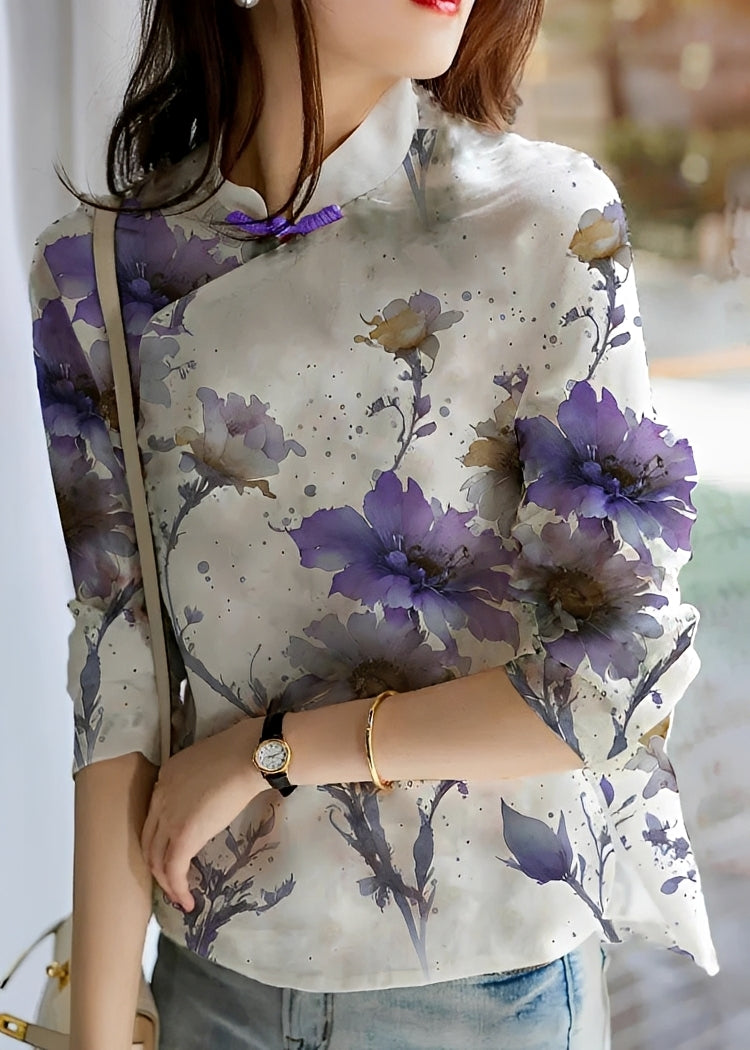 Margaret - Fashionable women's floral blouse