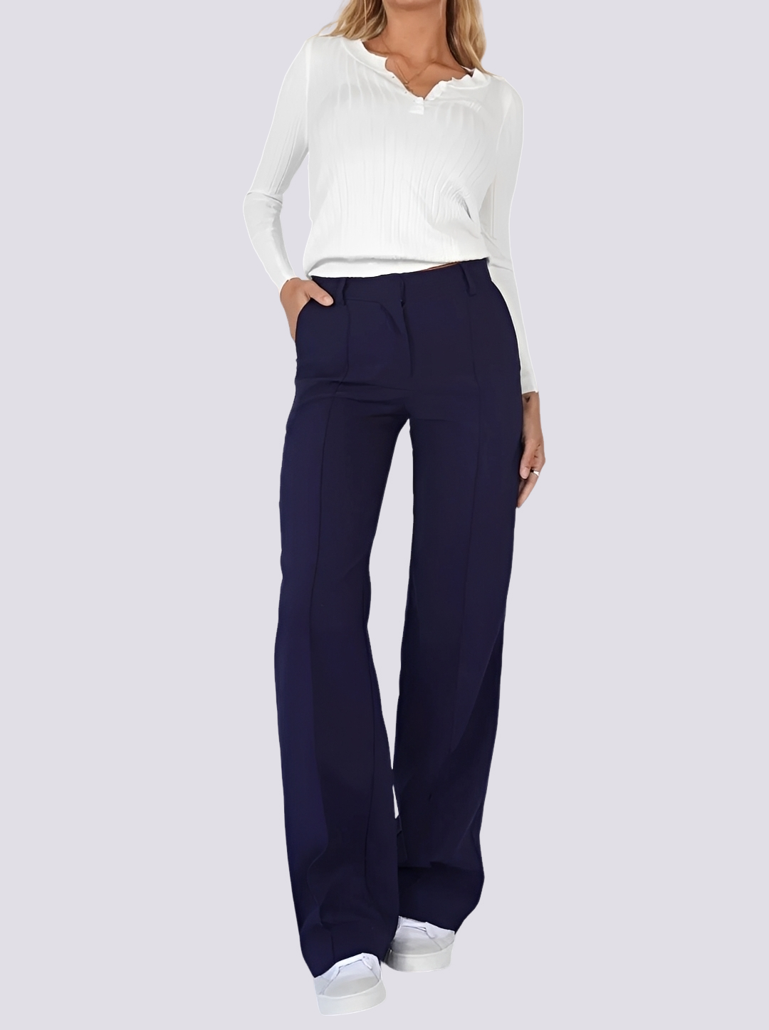 Amelie - Elegant High-Waist Straight Leg Pants