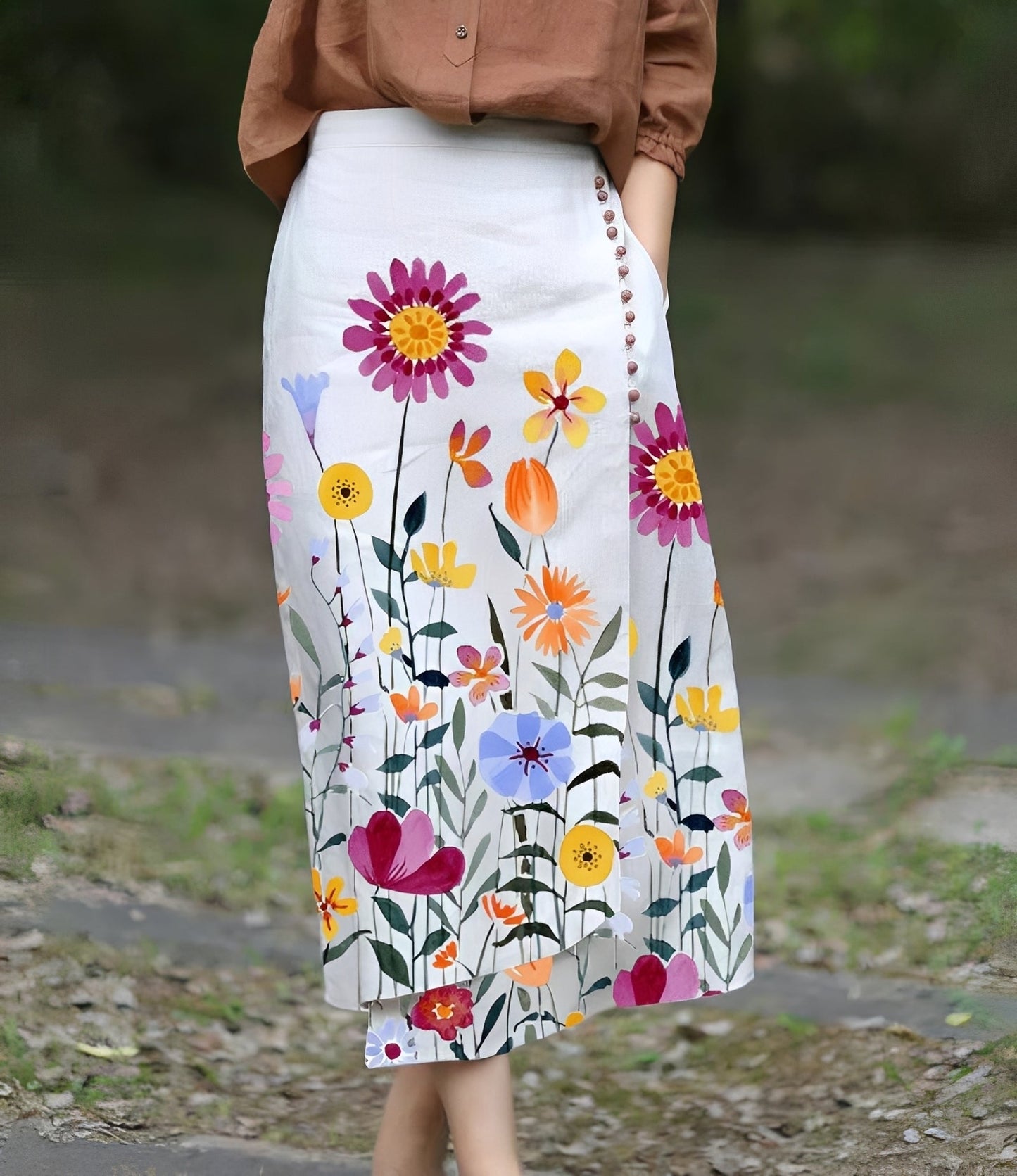 Manda - Stylish asymmetrical A-line skirt for women