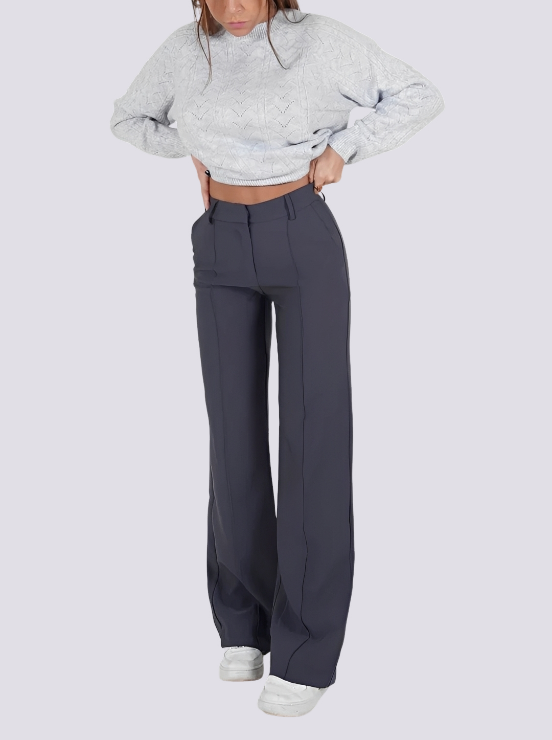 Amelie - Elegant High-Waist Straight Leg Pants