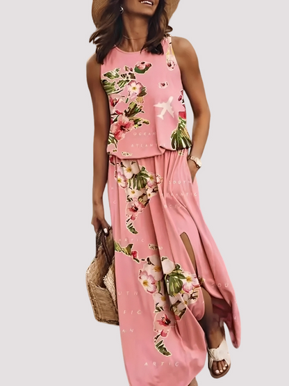 Halle - Stylish, sleeveless women's maxi dress