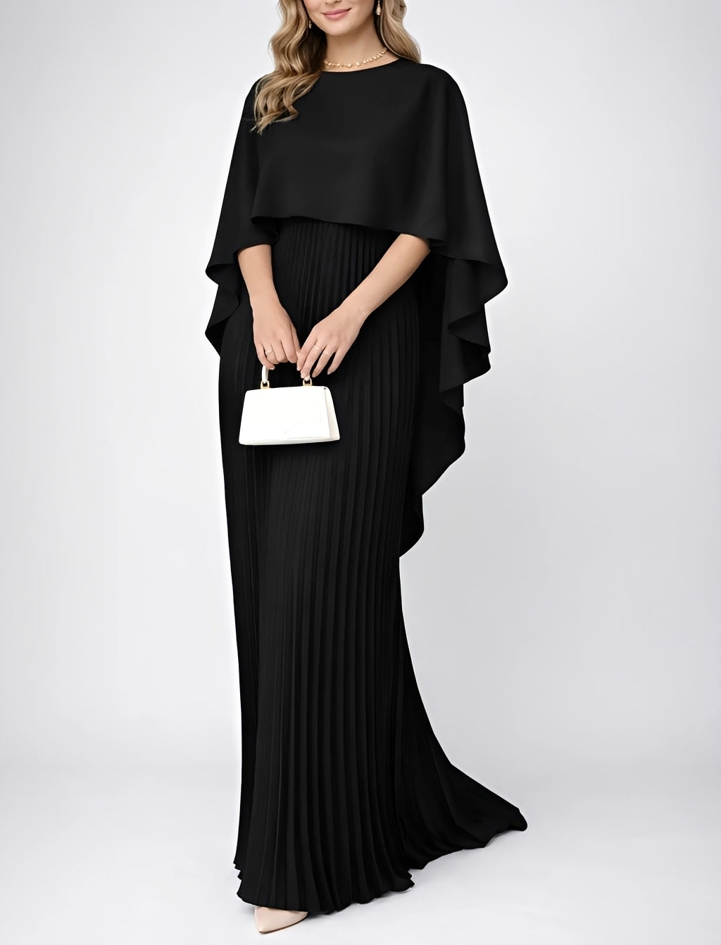 Zuzanna - Elegant Pleated Long Chiffon Dress